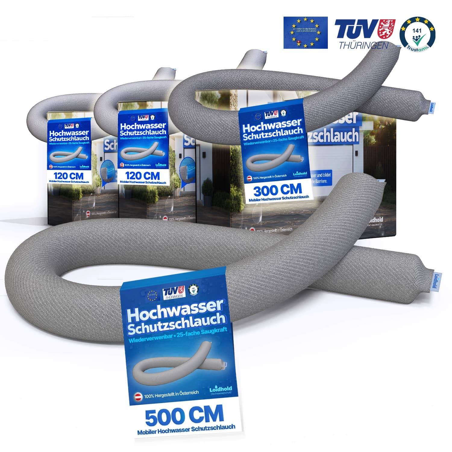 HydroWall Pro - XXL Wasseraktiviertes Schlauchpaket (10.4m)