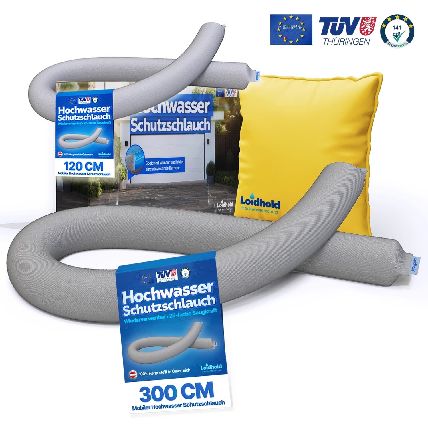 Wasseraktiviertes Notfall Schutzpaket |  Wasserstopp! Mini Loidhold©